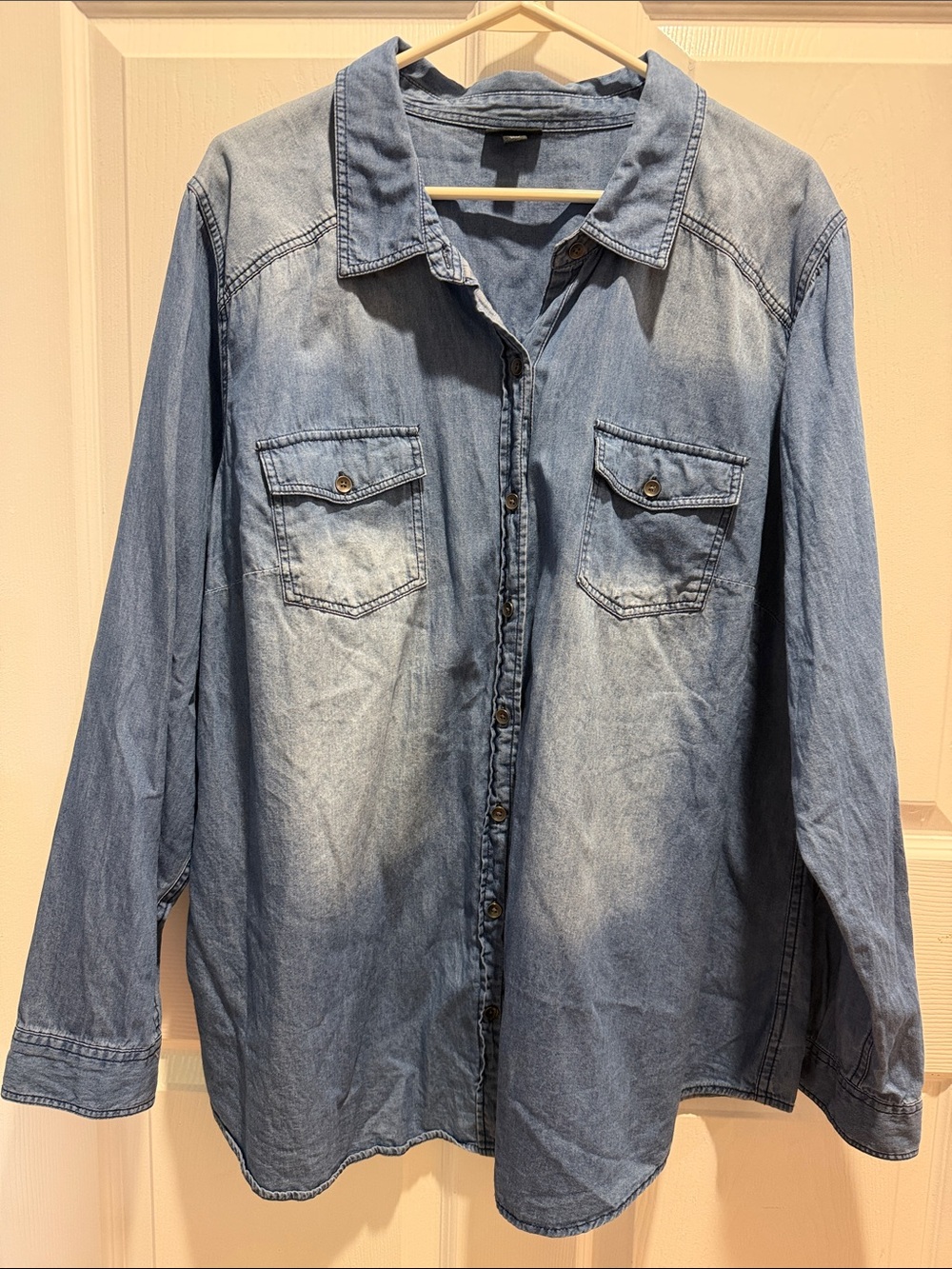 Torrid Taylor Medium Wash Denim Chambray Button Down Shirt -  Size 3